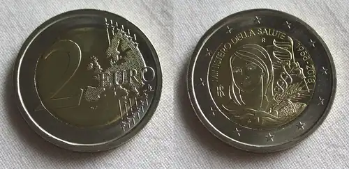 2 Euro Bi-Metall Münze Italien 2018 60 Jahre Gesundheitsministerium (159814)