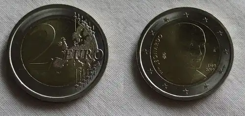 2 Euro Bi-Metall Münze Italien 2019 500. Todestag Leonardo da Vinci (159628)