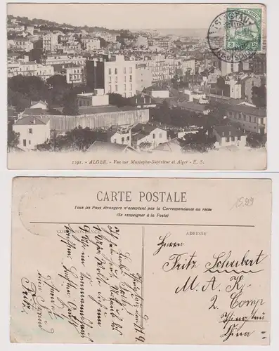 900633 Ak Alger Vue sur Mustapha Superieur mit Stempel Tsingtau Kiautschou 1912