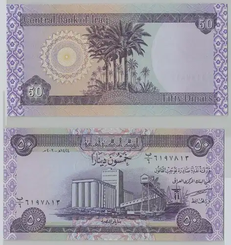 50 Dinar Banknote Iraq Irak Persien 2003 P90 bankfrisch UNC (141677)