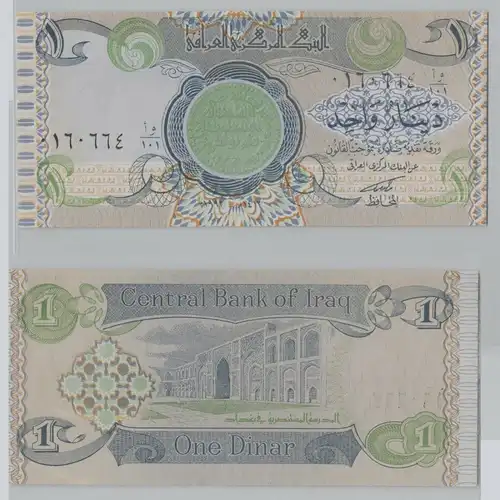 1 Dinar Banknote Irak Iraq 1992 bankfrisch UNC Pick 79 (153540)