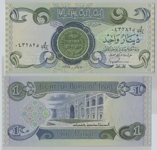1 Dinar Banknote Irak Iraq 1992 bankfrisch UNC (144085)