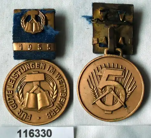 DDR Medaille des Berufswettbewerbs in Bronze 1955  (116330)