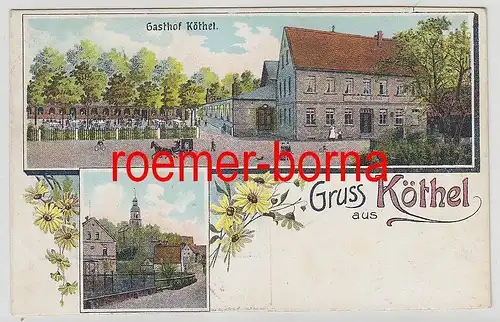 77818 Ak Lithografie Gruss aus Köthel Gasthof Köthel 1910