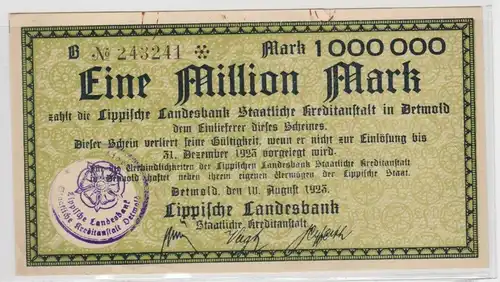 1 Millionen Mark Banknote Notgeld Lippische Landesbank Detmold 10.8.1923(154465)