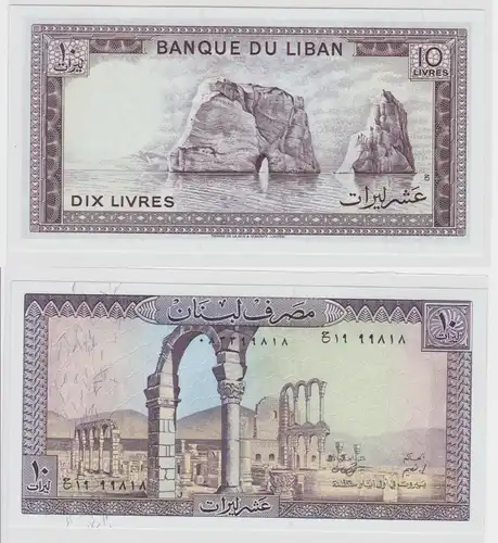 10 Livres Banknoten Liban Libanon Lebanon bankfrisch UNC Pick 63 (125511)