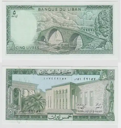 5 Livres Banknote Libanon Liban bankfrisch UNC (122592)