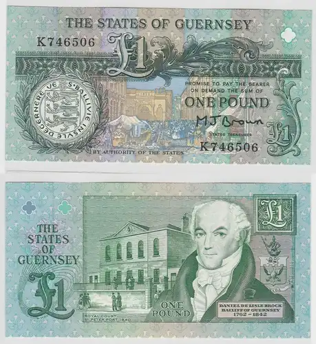 1 Pound Pfund Banknote Guernsey bankfrisch UNC (124720)