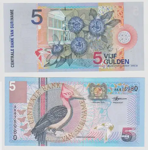 5 Gulden Banknote Suriname 2000 Pick 146 bankfrisch UNC (114676)