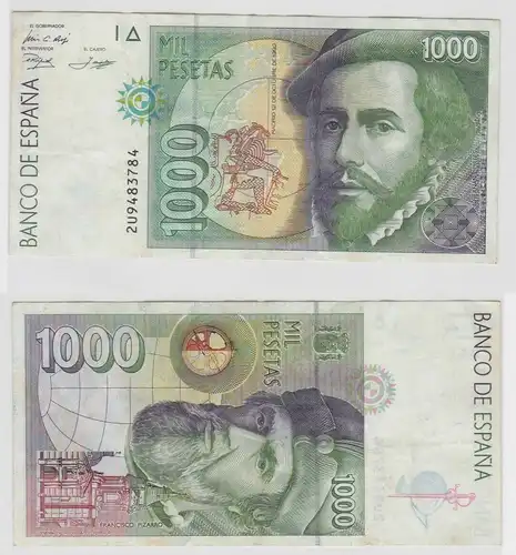 1000 Pesetas Banknote Spanien 12. Oktober 1992 Pick 163 (129052)