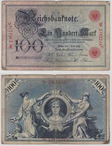 100 Mark Reichsbanknote Deutsches Reich 01.07.1898 Ro. P20 (154424)