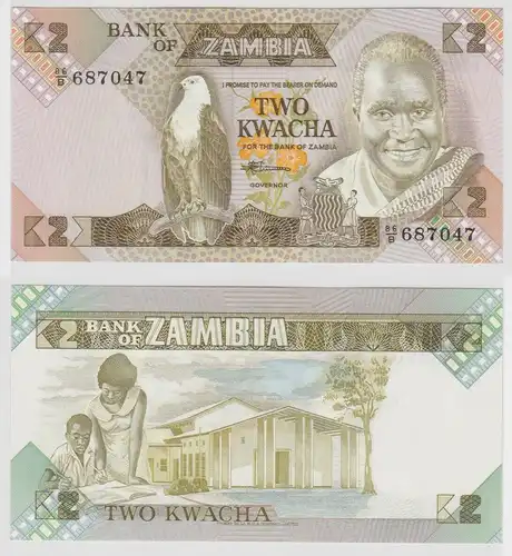 2 Kwacha Banknote Zambia Sambia kassenfrisch (122955)