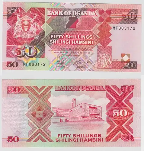50 Shillings Banknote Uganda 1996  Pick 30c bankfrisch UNC (126099)