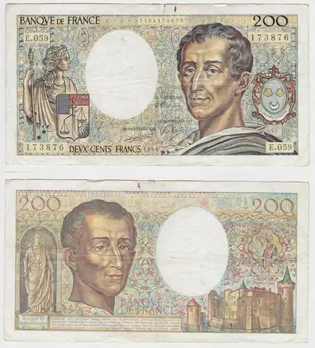 200 Franc Banknote Frankreich 1988 Pick 155c (154158)