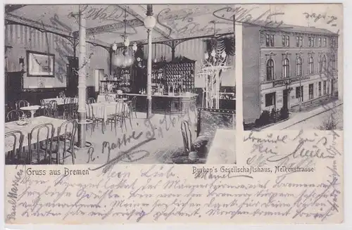 43309 Ak Gruß aus Bremen Burhop´s Gesellschaftshaus Nelkenstraße 1912