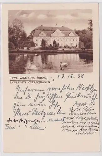 901434 Ak Pawlowitz Pawłowice in Oberschlesien Gutshaus 1937