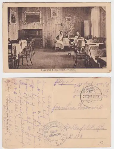 901404 Feldpost Ak Deutsches Soldatenheim in Ljusnat Ostfront 1917