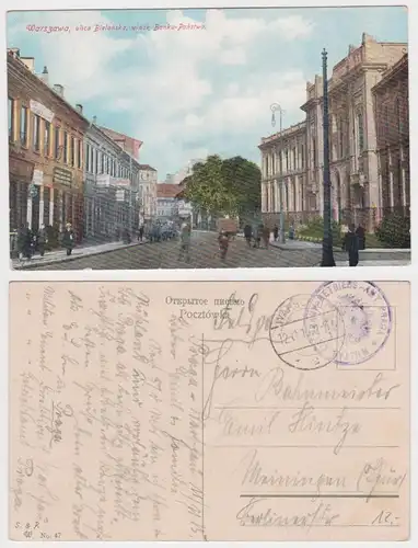 901410 Ak Warszawa Warschau Ulica Bielanska widok Banku Panstwa 1915