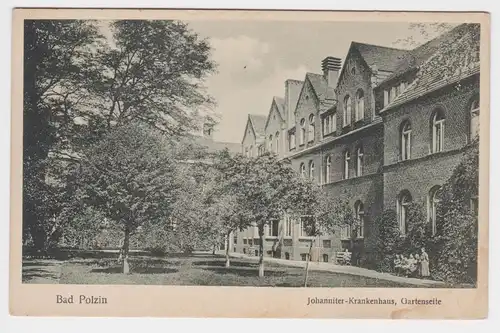 901638 Ak Bad Polzin Połczyn-Zdrój Johanniter Krankenhaus Gartenseite um 1930