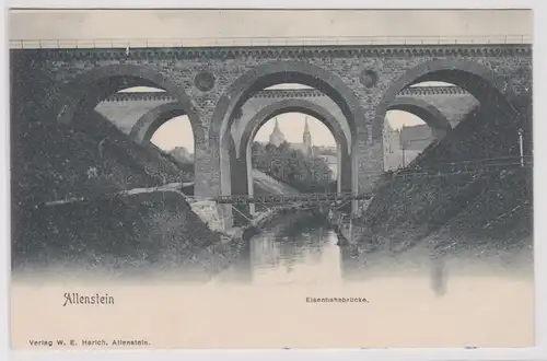 901634 Ak Allenstein Olsztyn Eisenbahnbrücke um 1900