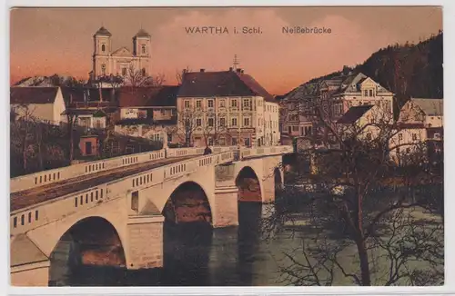 901515 Ak Wartha Bardo in Schlesien Neißebrücke um 1920