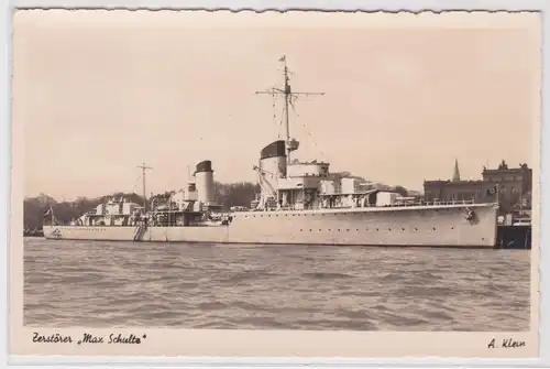 901546 Ak Kriegsschiff Zerstörer "Max Schultz" um 1940