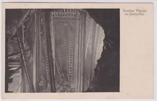 901427 Ak "Unser Oberschlesien" die Grube großer Pfeiler im Sattelflöz 1921