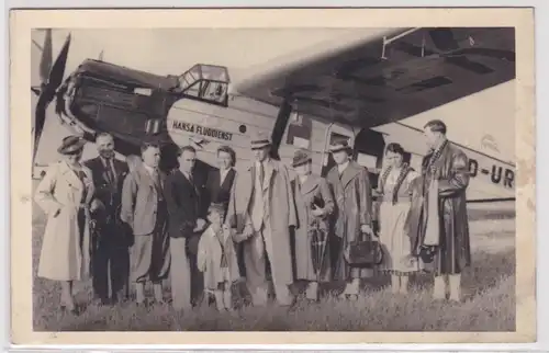 901774 Foto Ak Luft Hansa Flugdienst Passagiere vor Flugzeug um 1930