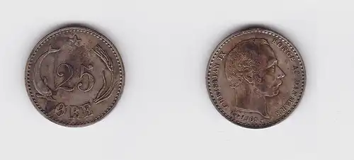 25 Öre Silber Münze Dänemark 1905 Delphin (133451)