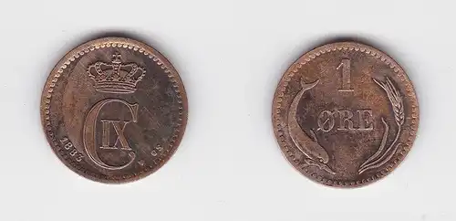 1 Öre Kupfer Münze Dänemark 1883 (133661)