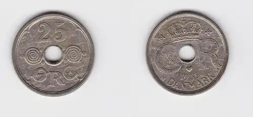 25 Öre Kupfer Nickel Münze Dänemark 1935 (133309)