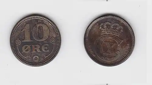 10 Öre Silber Münze Dänemark 1915 (133838)