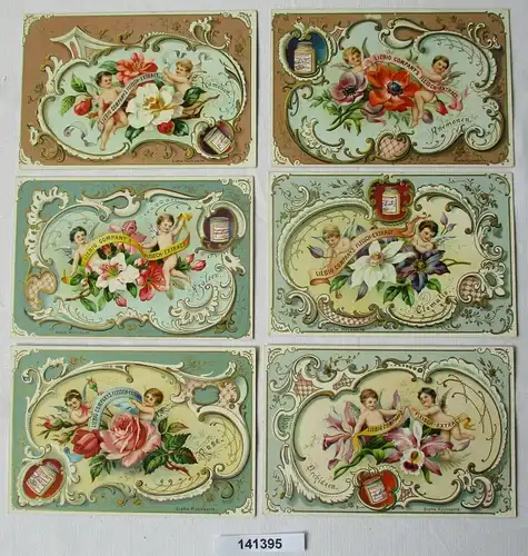 7/141395 Liebigbilder Serie Nr. 323 Blumen und Amoretten Jahrgang 1896