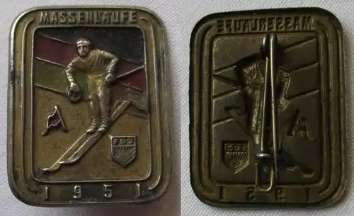 DDR Abzeichen Massensportabzeichen für den Wintersport Massenläufe 1951 (149834)