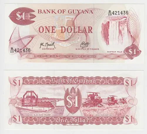 1 Dollar Banknote Guyana Pick 21g bankfrisch UNC (153928)