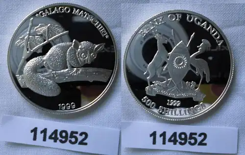 Uganda 1999 Galao Matschiei 500 Shillings Silver Coin, Proof (114952)
