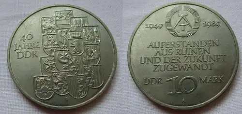 DDR Gedenk Münze 10 Mark 40.Jahrestag der DDR 1989 (125029)