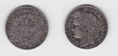 1 Franc Silber Münze Frankreich 1894 A (126700)