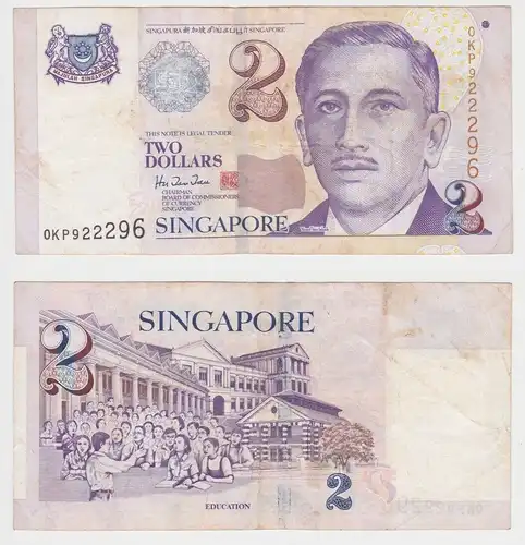 2 Dollar Banknote Singapur o. Jahr (1999) Pick 38 (153342)