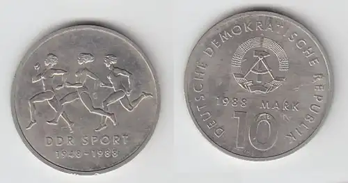 DDR Gedenk Münze 10 Mark 40 Jahre DDR Sport 1988 (103663)