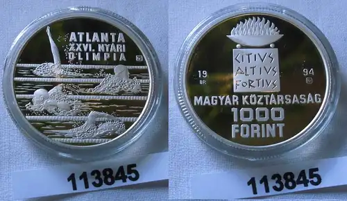 1000 Forint Silber Münze Ungarn Olympiade 1996 Atlanta Schwimmer 1994 (113845)