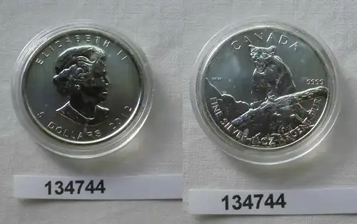 5 Dollar Silbermünze Kanada Puma 2012 1 Unze Feinsilber (134744)