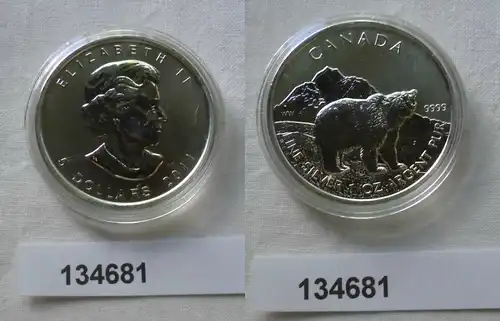 5 Dollar Silbermünze Kanada Eisbär 2011 1 Unze Feinsilber (134681)