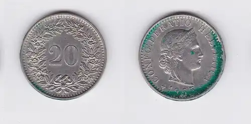 20 Rappen Kupfer Nickel Münze Schweiz 1965 B (117984)