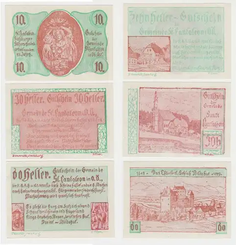 10, 30 und 60 Heller Banknote St. Pantaleon (140068)