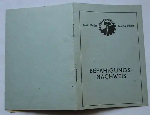 DDR Befähigungsnachweis Arbeitsschutz Ottendorf-Okrilla 1989 (103496)