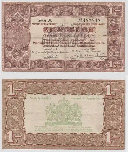1 Gulden Banknote Niederlande 1. Oktober 1938 Serie DC (119932)