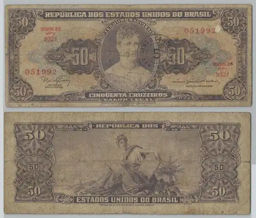 50 Cruzeiros Banknote Brasilien (1966-67) Pick 184 (144661)