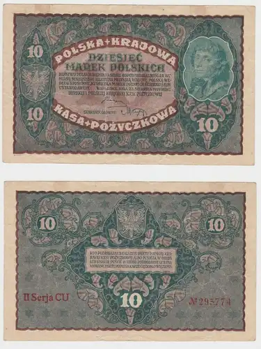 10 Marek Banknote Polen 23.08.1919 Pick 25 (153665)