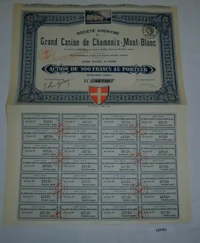 100 Francs Aktie Société Anonyme du Grand Casino de Chmonix-Mont-Blanc (127451)